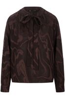 blusa con escote de gota en tejido devore dark brown