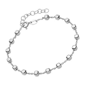 Pulsera de plata 925 con cuentas cuadradas