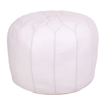 Puff De Piel Blanco 48x48x38