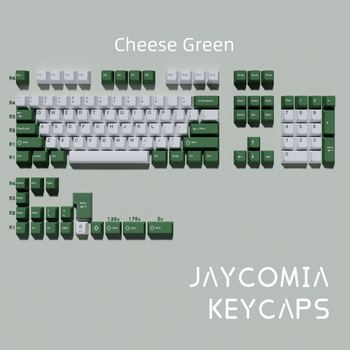 GMK-teclas PBT de color verde queso, perfil de cereza, 126 teclas, juego grande, teclas de diseño ISO para teclado mecánico para jugar, GMK75 Wooting