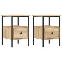 mesitas noche 2 uds madera ingenieria roble sonoma 34x36x50 cm vidaxl