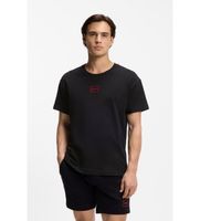 hugo para hombre 50525236 camiseta de algodon elastico con logo estampado negro xl casual manga corta