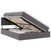 cama con almacenamiento y colchon gris 140 x 190 cm vidaxl