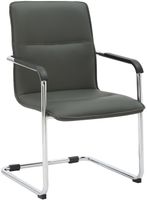 silla con patas de metal y asiento en simil cuero gris