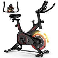 bicicleta estatica qk101 bicicleta de spinning con carga maxima de 120 kg soporte para ipad y pantalla lcd transmision por correa silenciosa