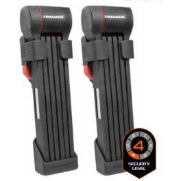 Trelock Set Candados Plegables Fs 480 Cops Con Soporte X-press 100 Cm Negro (2 Unidades)