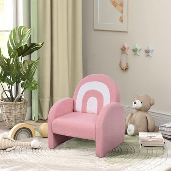 Sillón Infantil Con Respaldo En Forma De Arcoíris Rosa Aiyaplay