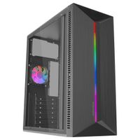 mars gaming mc-blaze caja gaming atx 1x ventilador frgb trasero 80mm tira led rgb frontal con multiples efectos ventana lateral completa semitorre pc con amplia capacidad interna caja gamer