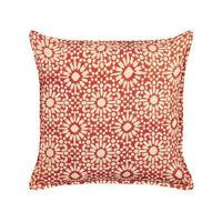 cojin de algodon rojo blanco crema 45 x 45 cm patron geometrico accesorio ceiba