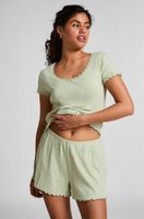 hunkemoller pantalon corto en pointelle verde