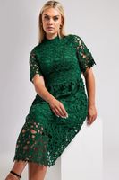 yours london vestido midi guipur verde mujer curvy y tallas grandes yours london