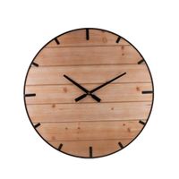 reloj de madera y hierro negro de 60 cm