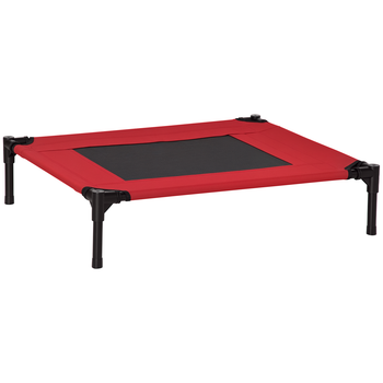 PawHut Cama Elevada Portátil para Mascotas Perros Gatos Malla Transpirable Tela Oxford Marco de Acero 76x61x18 cm Rojo   Aosom España