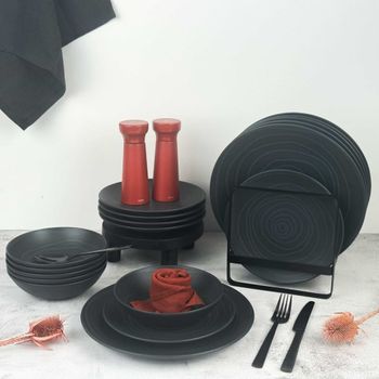 Vajilla de 18 piezas gres gris