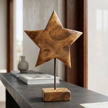 Escultura de madera marrón cm 28x12x42