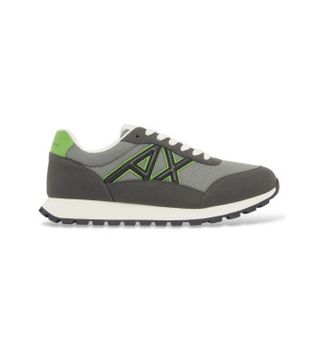 A|X Armani Exchange para hombre. XM001960AF19388MZ756 Zapatillas Ax verde (44), Plano, Cordones, Casual