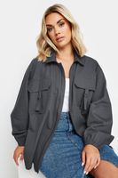 yours cazadora gris bomber utility en algodon mujer curvy y tallas grandes yours