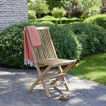 Silla De Jardín Plegable De Madera De Teca Maciza