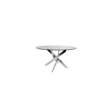 Mesa Redonda Moderna Con Acabado Cromado Elegante
