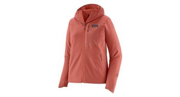 Sudadera con capucha patagonia r1 crossstrata roja  mujer