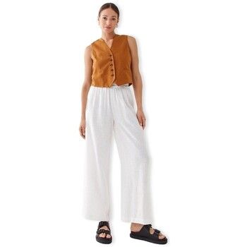 Only Pantalones Noos Tokyo Linen Trousers - Bright White para mujer