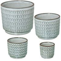 set 4 maceteros blanco lacado