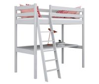 cama alta de madera con escritorio n03 gris