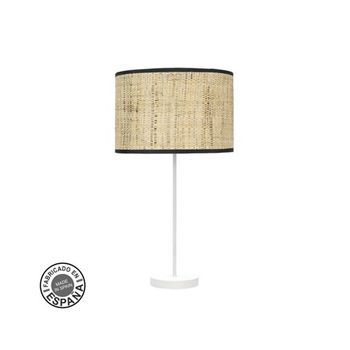 Sobremesa Alto 1xe27 Blanco Cañizo Oscuro 63x30x30cm Moda