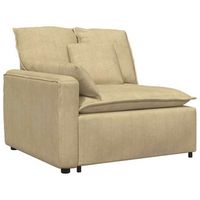 modulo de reposabrazos para sofa modular con cojines color gris verdoso 100 cm vidaxl