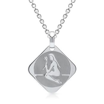 Cadena de plata signo zodiacal virgo