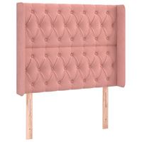 cabecero cama mueble de dormitorio con led de terciopelo 93 x 16 x 118128 cm rosa m020001992