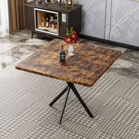 mesa de comedor cuadrada - mueble de cocina y comedor - mdf y metal - marron 98x98x765cm