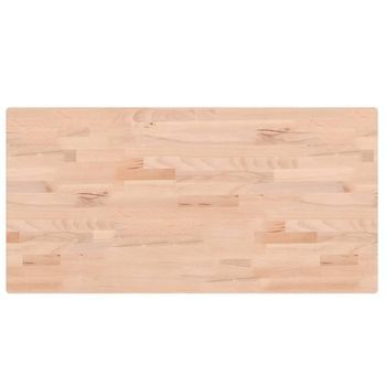 Tablero De Mesa | Tablero Escritorio Rectangular De Madera Maciza De Haya 100x50x2,5 Cm