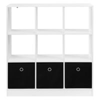 estanteria de madera aglomerada blanco y negro 80x30x865 cm