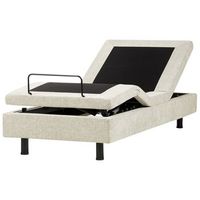cama articulada electrica moderna mando a distancia ajustable tapiceria de tela beige 90 x 200 cm castellan
