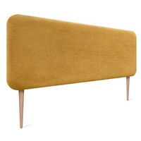 dhome cabecero tapizado en pana con patas redondeado para pared acusticos cabeceros absorbentes cabezal cama dormitorio mostaza 150cm
