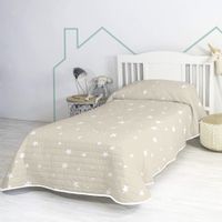 little star beige colcha