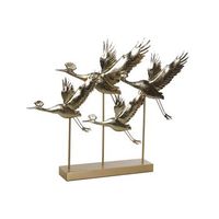 decoracion metal 64x86x51 garzas dorado