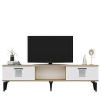 mueble tv asimo roble zafiro blanco