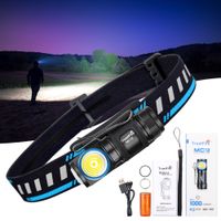 trustfire mc12 edc potente linterna frontal led 1000 lumenes lampara de cabeza recargable magnetica xp-l hi linterna de camping