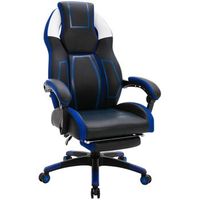 silla de oficina clovis en polipiel simil cuero negroazul 705x69x118 cm clp