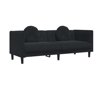Vidaxl sofá con cojines 3 plazas terciopelo negro