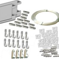 pack basic fast de 6 metros guias de aluminio plata mate con 12 colgadores nylon para colgar cuadrosr aluminio plata mate