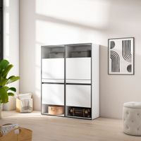 zapatero efecto madera blanco 120x35x145cm