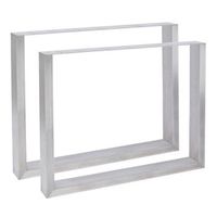 set de 2 soportes velden cuadrados para mesas metal acero inoxidable 90x8x72 cm clp