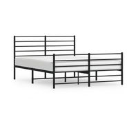 estructura de cama cabecero y pie de cama metal negro 160x200cm con cabecero y pie de cama