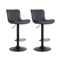 set de 2 taburetes de bar regulable en terciopelo negro