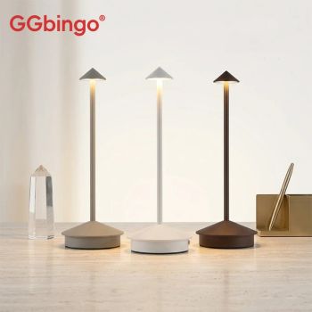 GGbingo Lámpara de Mesa LED Recargable, Lámpara de Noche Inalámbrica para Escritorio, Lámpara Decorativa para Restaurantes, Hoteles, Dormitorios y Bares lampara led mesa recargable lamparas de mesa