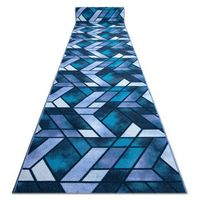 alfombra de pasillo con refuerzo de goma romby diamantes azul marino 6 67x790 cm