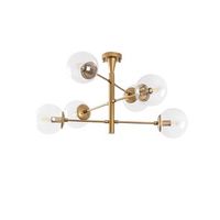 lampara de techo arge-10174 oro metal vidrio 75x75x40 cm